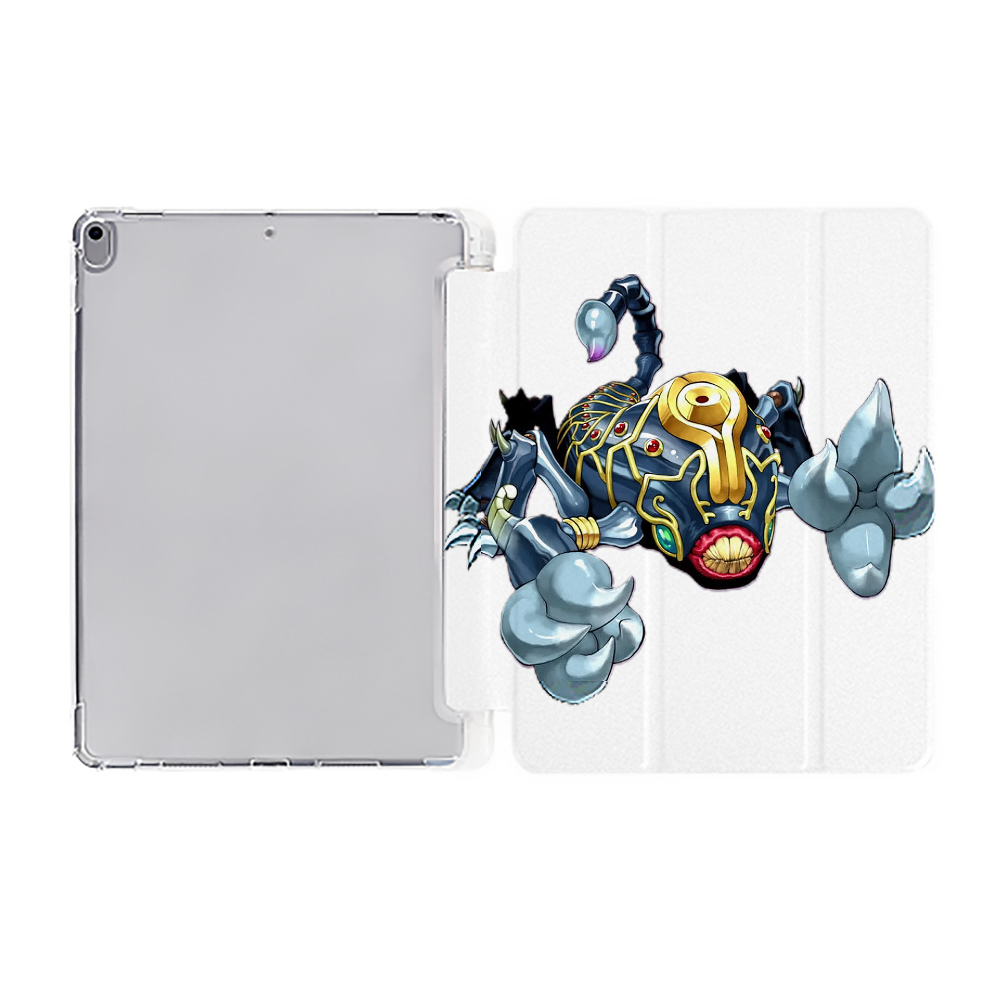 （画像用） 遊☆戯☆王 Yu-Gi-Oh! IPad ケース ペン収納付き 三つ折りスタンド PUレザー×シリコン 対応機種9.5/10.5/10.9インチ
